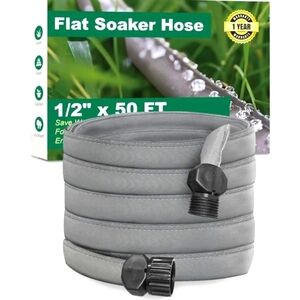 Flat Soaker Hose for Garden Beds 50 ft,Linkable Drip Irrigation Hose Save 80%